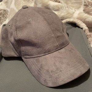 NWOT gray suede baseball cap
